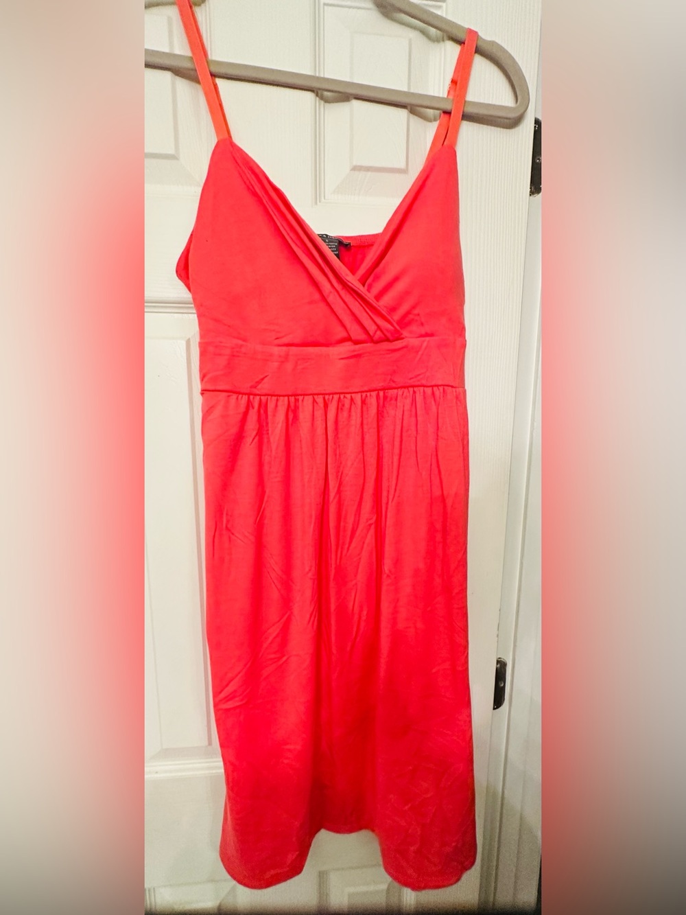 Chelsea & Theodore Coral Sleeveless Wrap Midi Dress